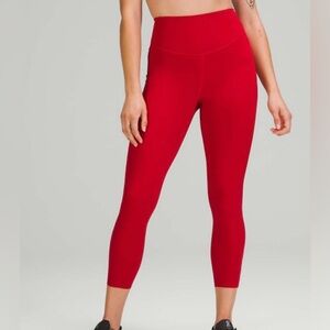 Lululemon Women's Size 16 Red Base Pace High-Rise Crop 23" W6BO1S Active Yoga